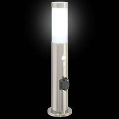 vidaXL Bollard Lights with Sensor&Outlet 3pcs 50 cm Stainless Steel IP44 5
