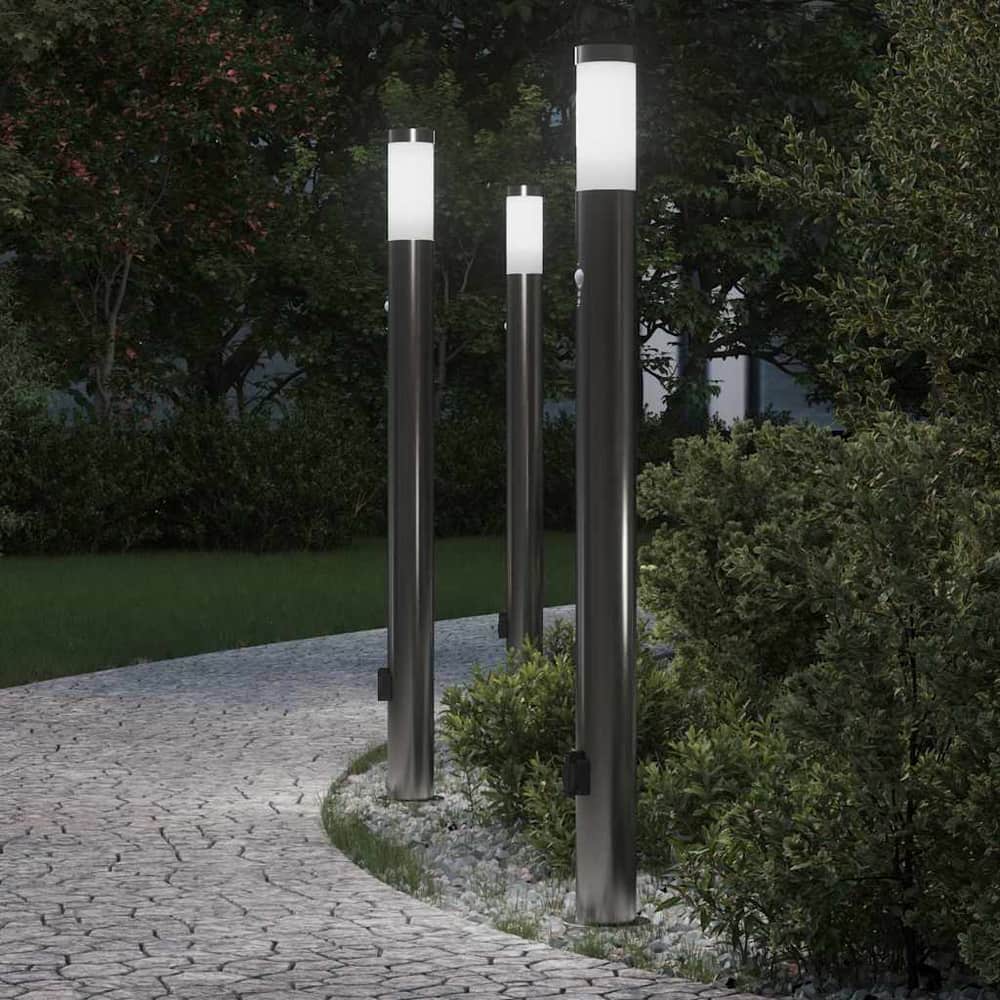vidaXL Bollard Lights with Sensor&Outlet 3pcs 110 cm 1