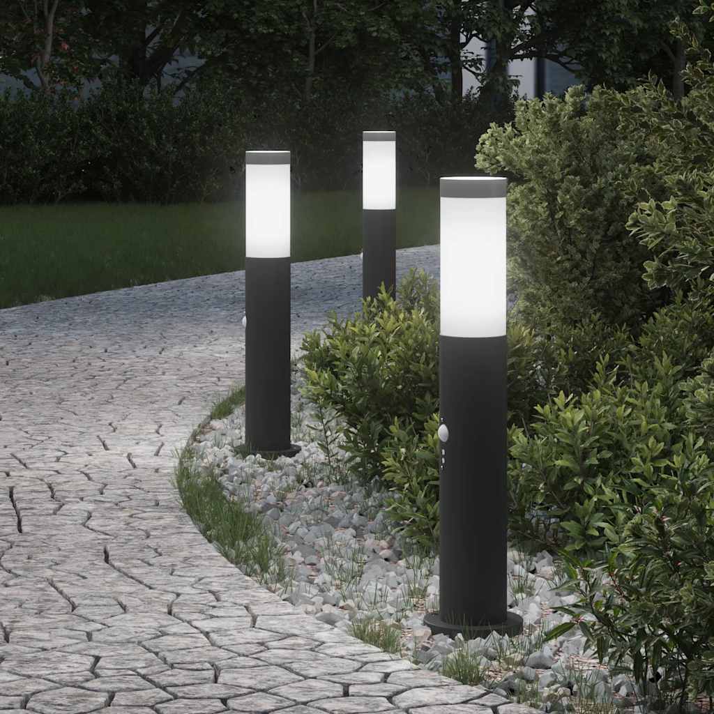 vidaXL Bollard Lights with Sensor 3pcs 50 cm Stainless Steel IP44 1