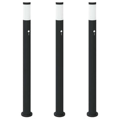 vidaXL Bollard Lights with Sensor 3pcs 110 cm Stainless Steel IP44 2