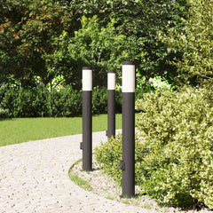 vidaXL Bollard Lights with Outlet 3pcs 80 cm Stainless Steel IP44 3
