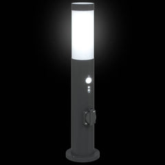 vidaXL Bollard Lights with Sensor&Outlet 3pcs 50 cm Stainless Steel IP44 5