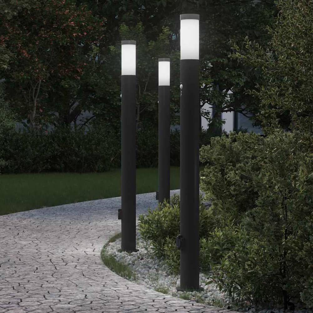 vidaXL Bollard Lights with Sensor&Outlet 3pcs 110 cm 1