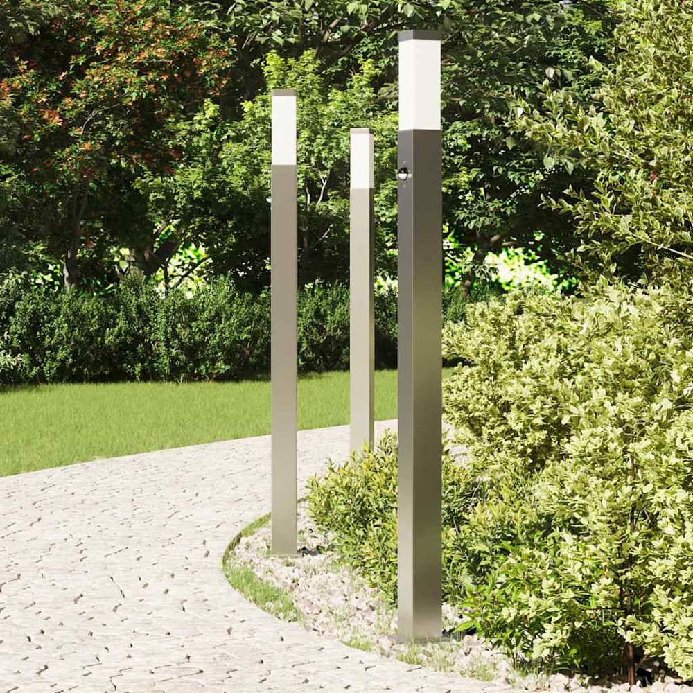 vidaXL Bollard Lights with Sensor 3 pcs 110 cm Stainless Steel IP44 3