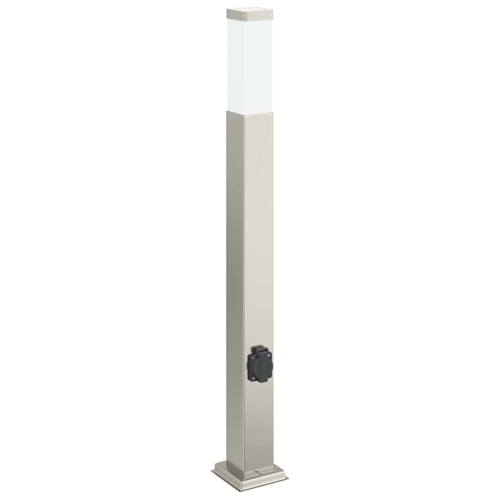 vidaXL Bollard Lights with Outlet 3 pcs 80 cm Stainless Steel IP44 4