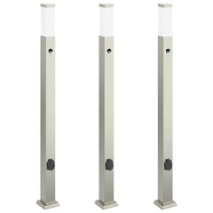 vidaXL Bollard Lights with Sensor&Outlet 3 pcs 110 cm 2