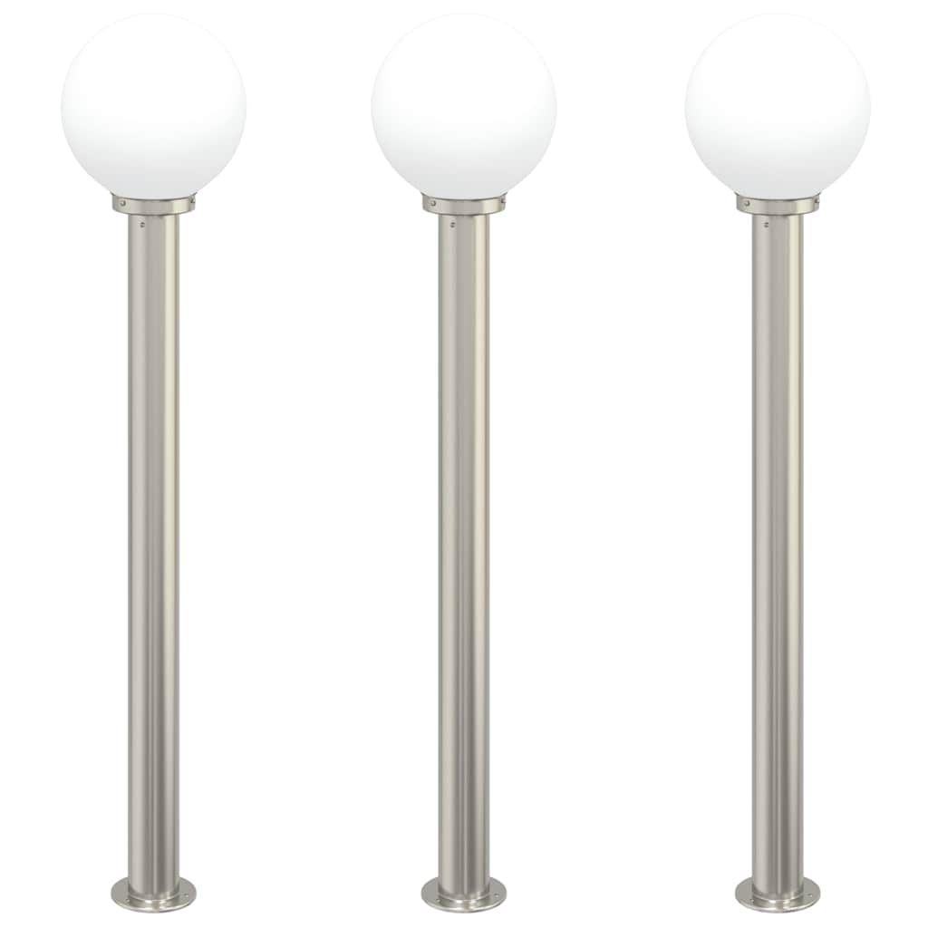 vidaXL Bollard Lights 3 pcs 120 cm Stainless Steel IP44 2