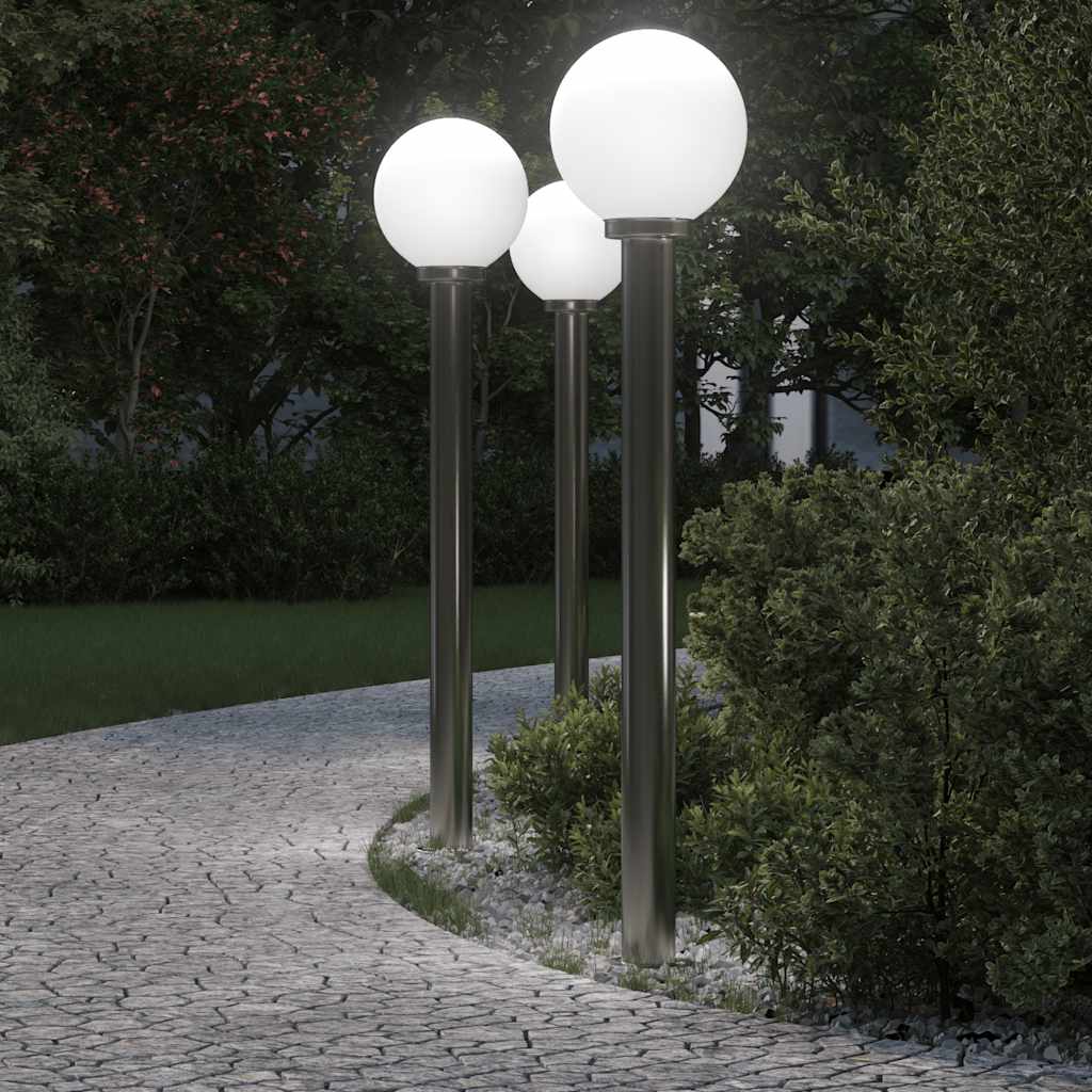 vidaXL Bollard Lights 3 pcs 120 cm Stainless Steel IP44 1