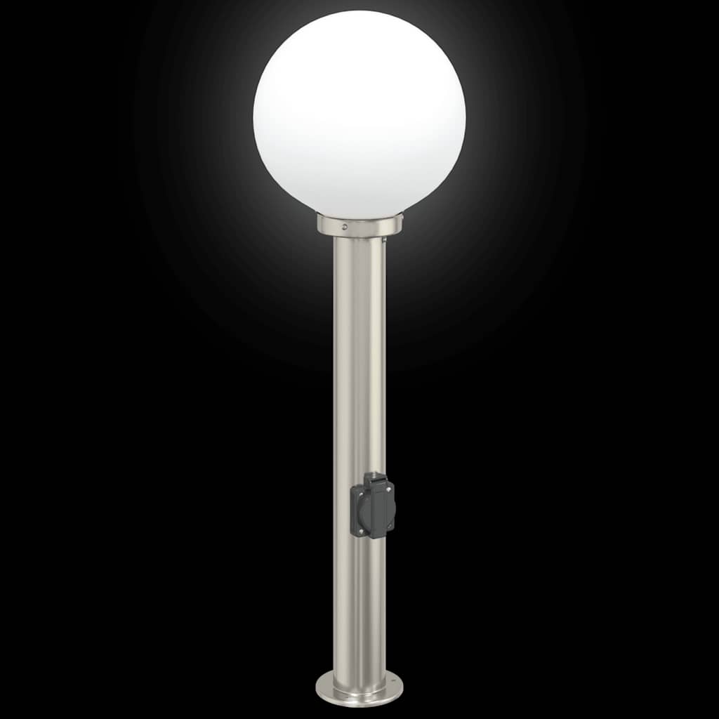 vidaXL Bollard Light with Outlet 80 cm Stainless Steel IP44 6