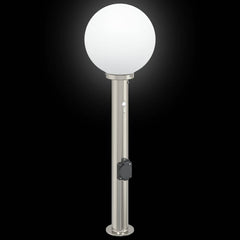 vidaXL Bollard Light with Sensor&Outlet 80 cm Stainless Steel IP44 6