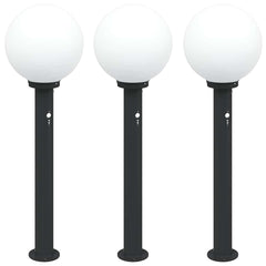 vidaXL Bollard Lights with Sensor 3 pcs 80 cm Black IP44 2