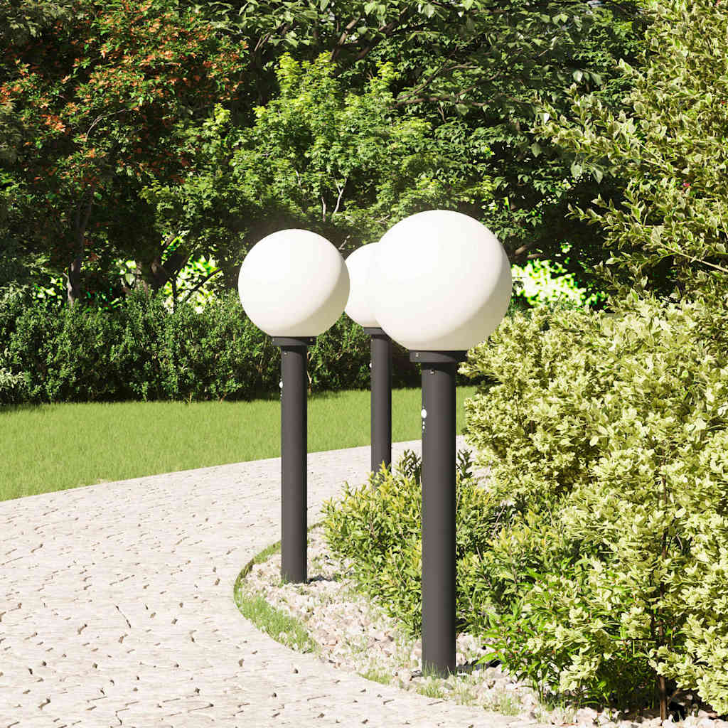 vidaXL Bollard Lights with Sensor 3 pcs 80 cm Black IP44 3