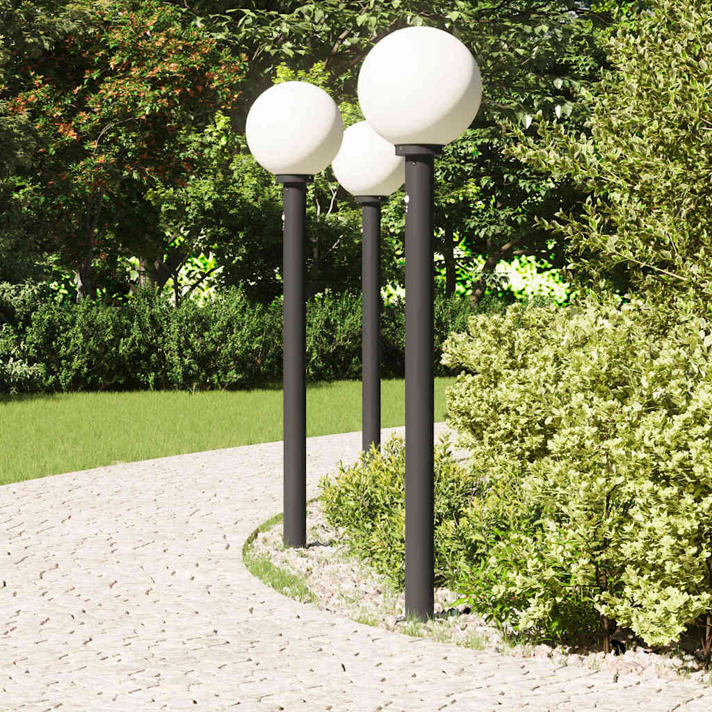 vidaXL Bollard Lights with Sensor 3 pcs 120 cm Black IP44 3
