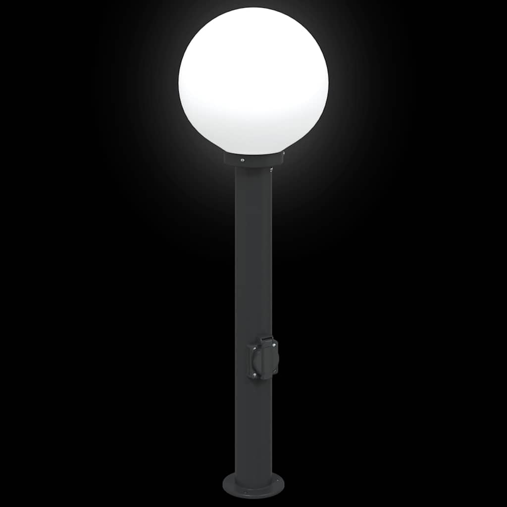 vidaXL Bollard Light with Outlet 80 cm Black IP44 6