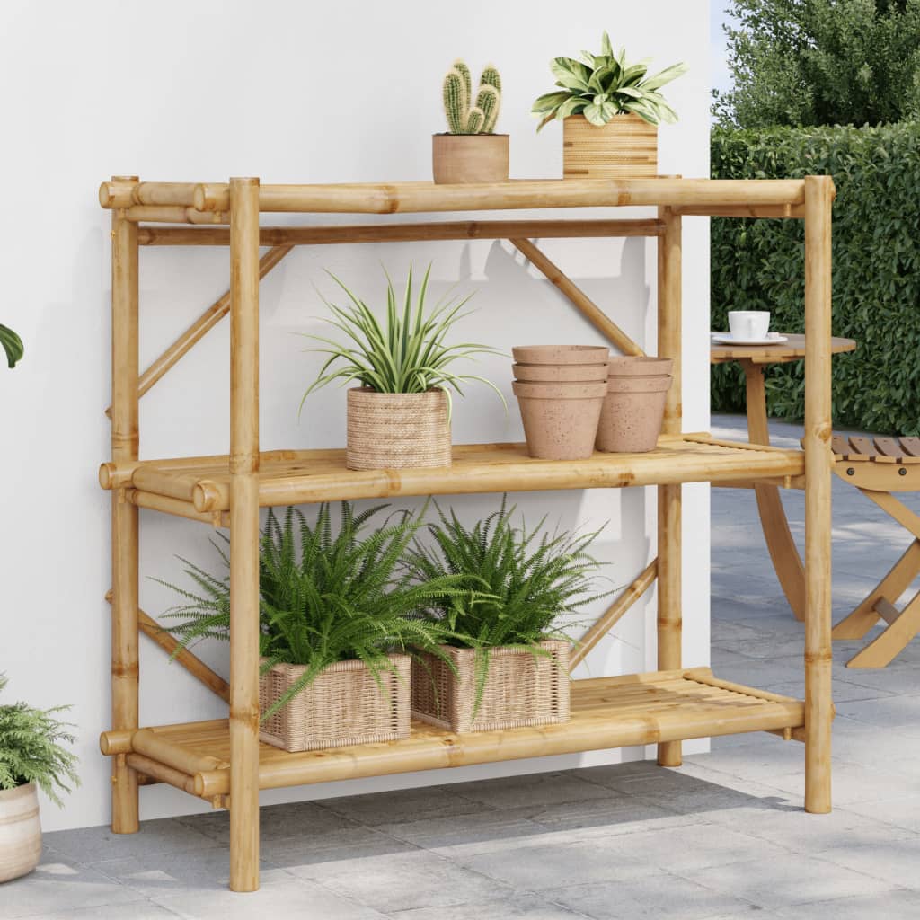vidaXL 3-Layer Shelf 100x40x90 cm Bamboo 1