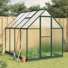 Greenhouse with Base Frame Aluminium Green 224 cm 202 cm