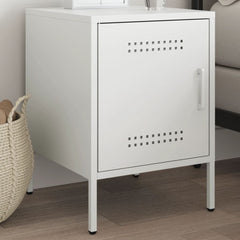 Bedside Cabinet 36x39x50,5 cm Steel White 1