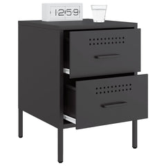 vidaXL Bedside Cabinet Black 36x39x50.5 cm Steel 5