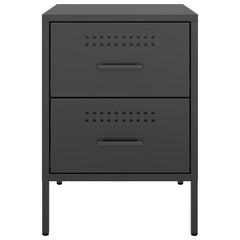 vidaXL Bedside Cabinet Black 36x39x50.5 cm Steel 6