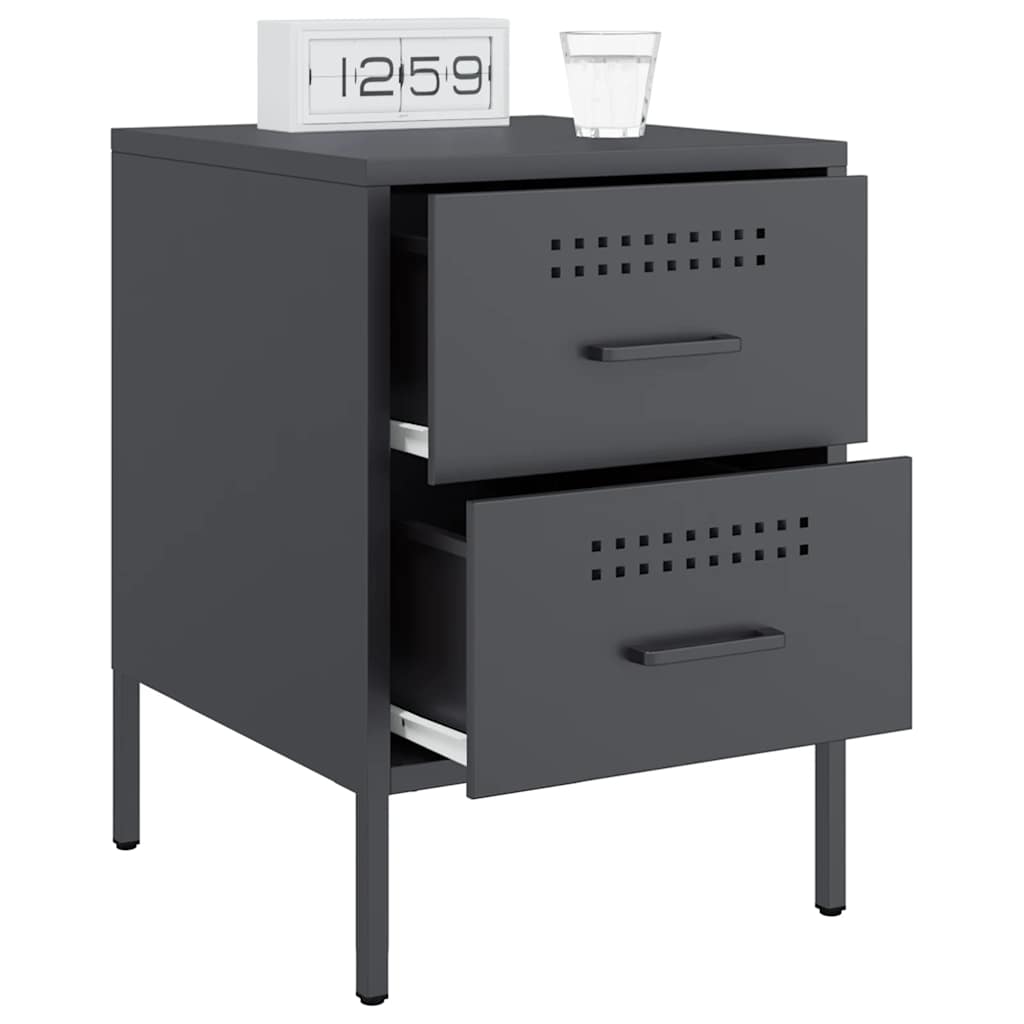 vidaXL Bedside Cabinets 2 pcs Anthracite 36x39x50.5 cm Steel 4