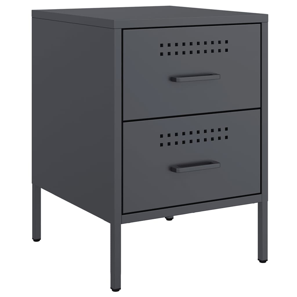 vidaXL Bedside Cabinets 2 pcs Anthracite 36x39x50.5 cm Steel 5