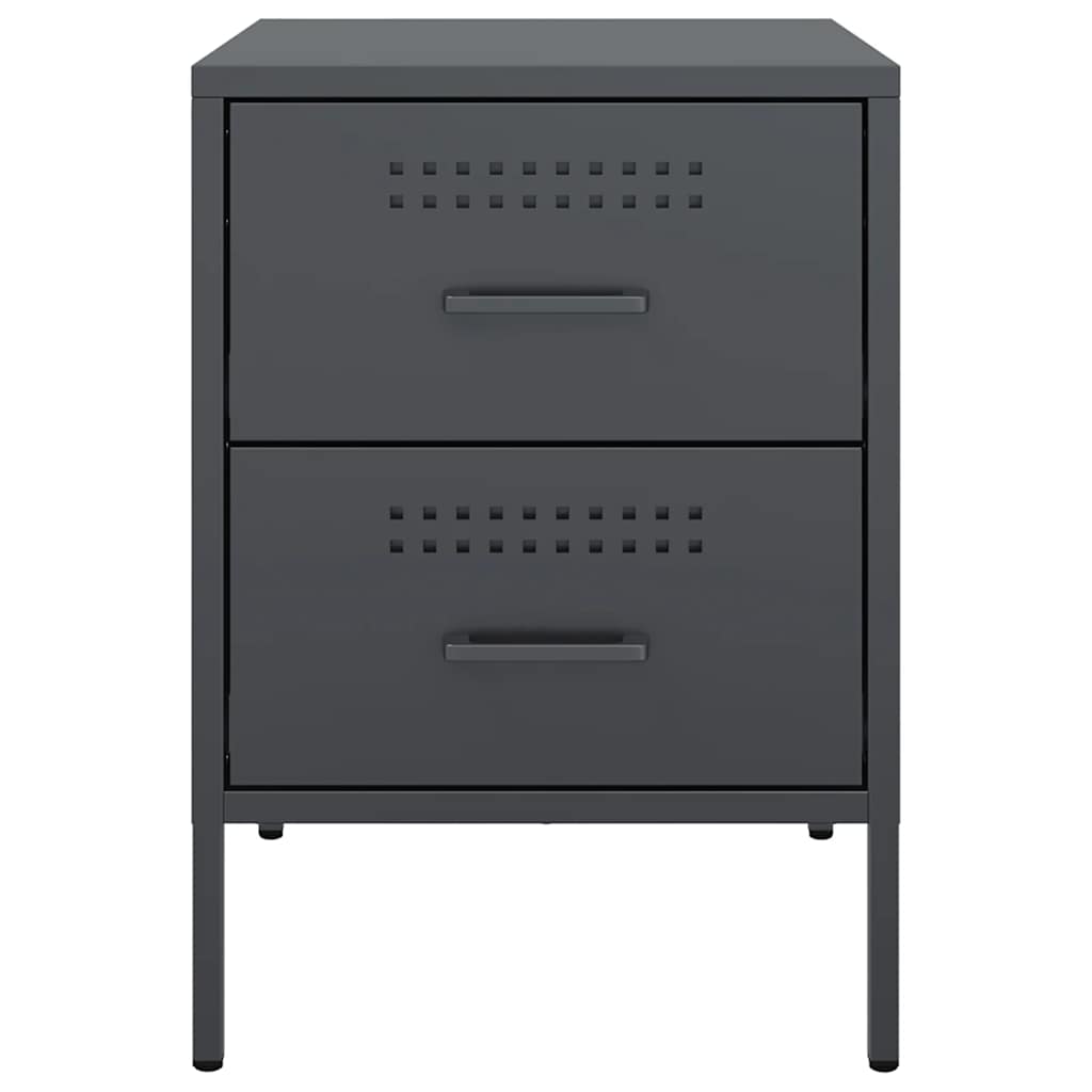 vidaXL Bedside Cabinets 2 pcs Anthracite 36x39x50.5 cm Steel 6