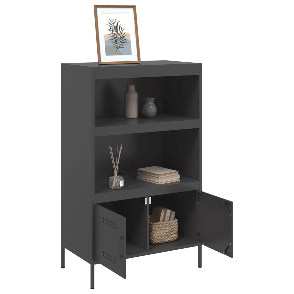 vidaXL Highboard Black 68x39x113 cm Steel 5