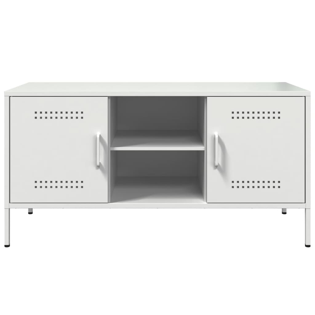 vidaXL TV Cabinet White 100,5x39x50,5 cm Steel 4