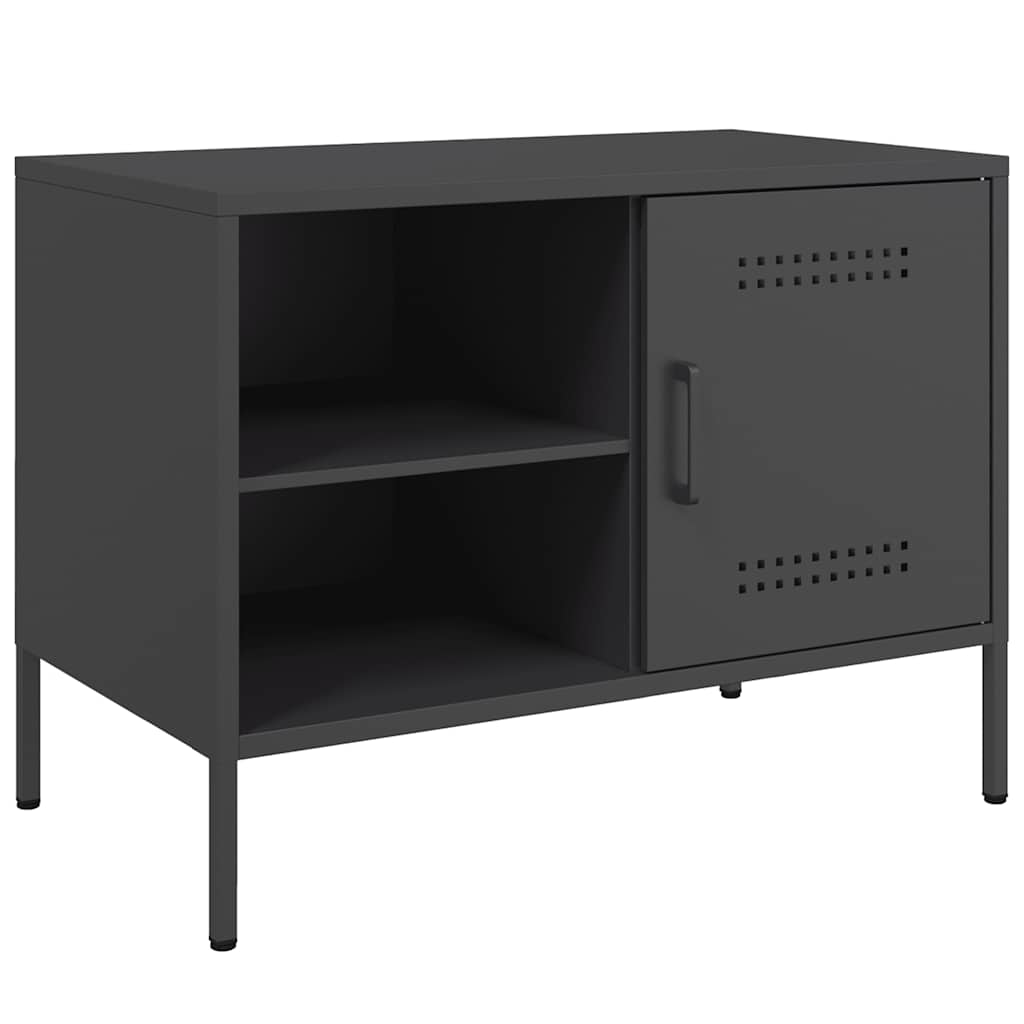 vidaXL TV Cabinet Black 68x39x50.5 cm Steel 2