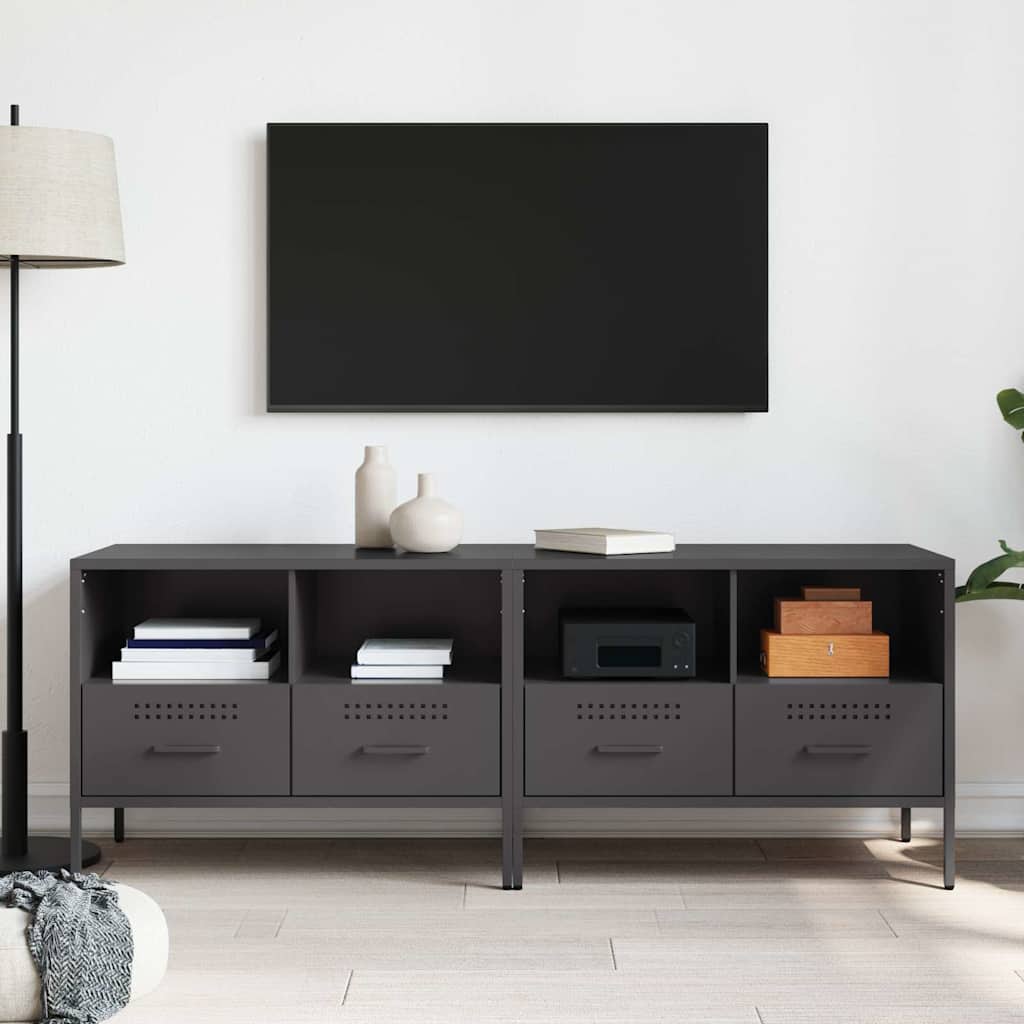 TV Cabinet 68x39x50,5 cm Steel Black 2