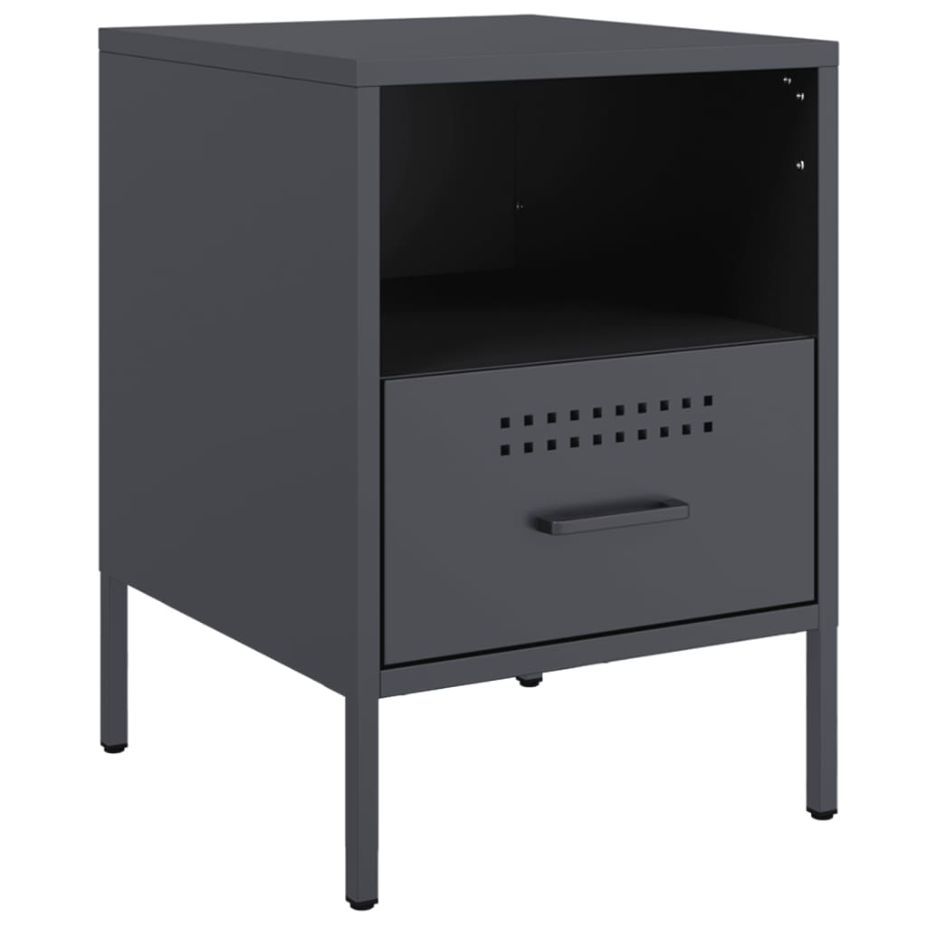 vidaXL Bedside Cabinets 2 pcs Anthracite 36x39x50.5 cm Steel 5