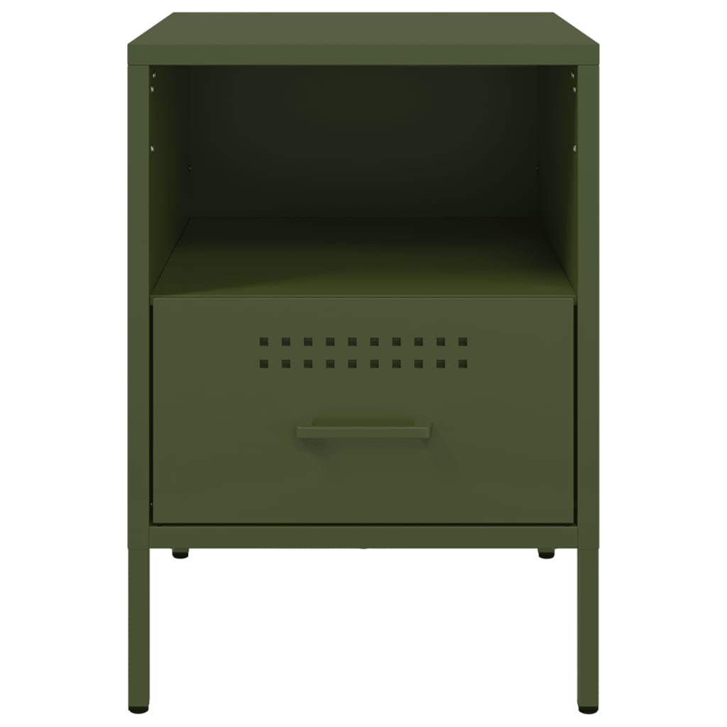 vidaXL Bedside Cabinets 2 pcs Olive Green 36x39x50.5 cm Steel 6