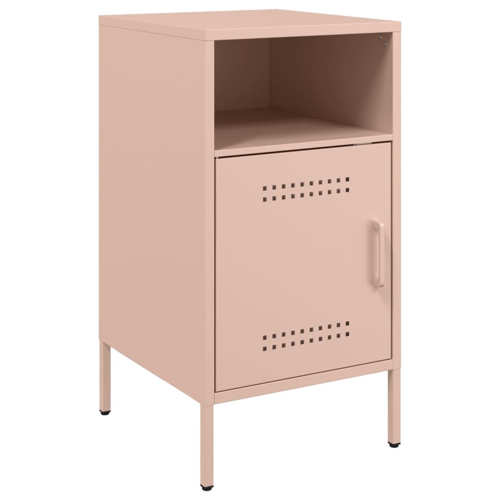 vidaXL Bedside Cabinet | Set of 2 | Pink | Cold-rolled steel | Standard 5