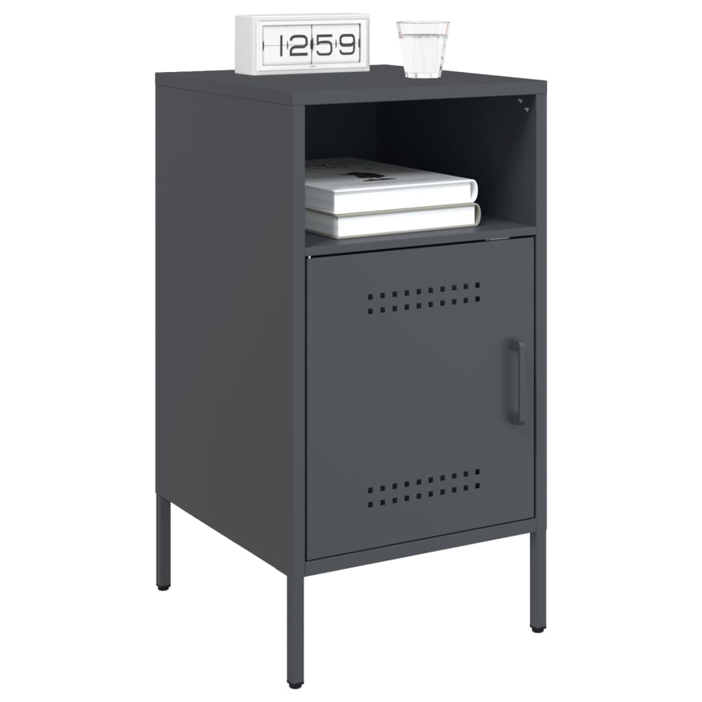 vidaXL Bedside Cabinets 2 pcs Anthracite 36x39x68 cm Steel 3