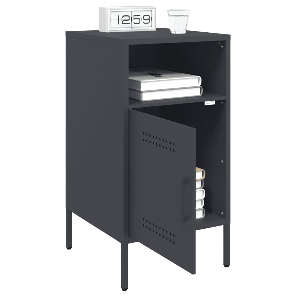 vidaXL Bedside Cabinets 2 pcs Anthracite 36x39x68 cm Steel 4