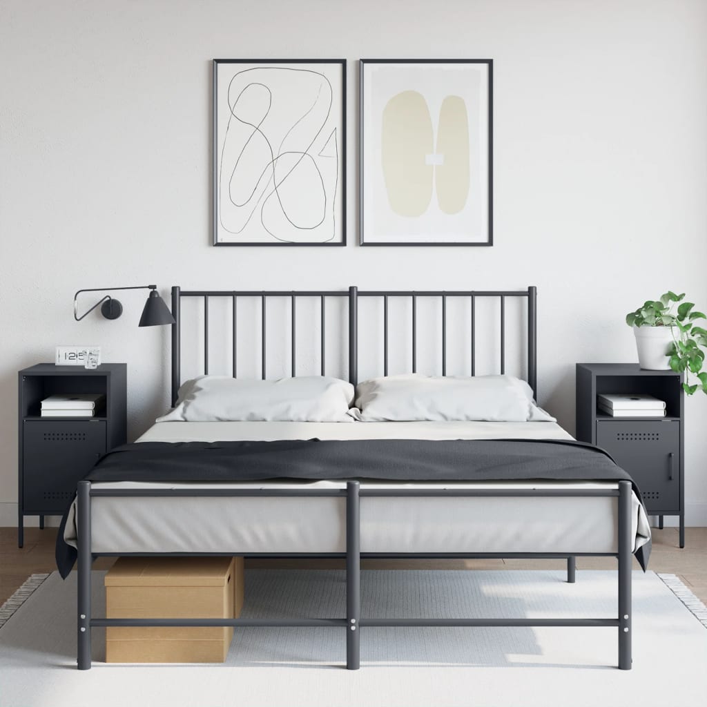 vidaXL Bedside Cabinets 2 pcs Anthracite 36x39x68 cm Steel 1