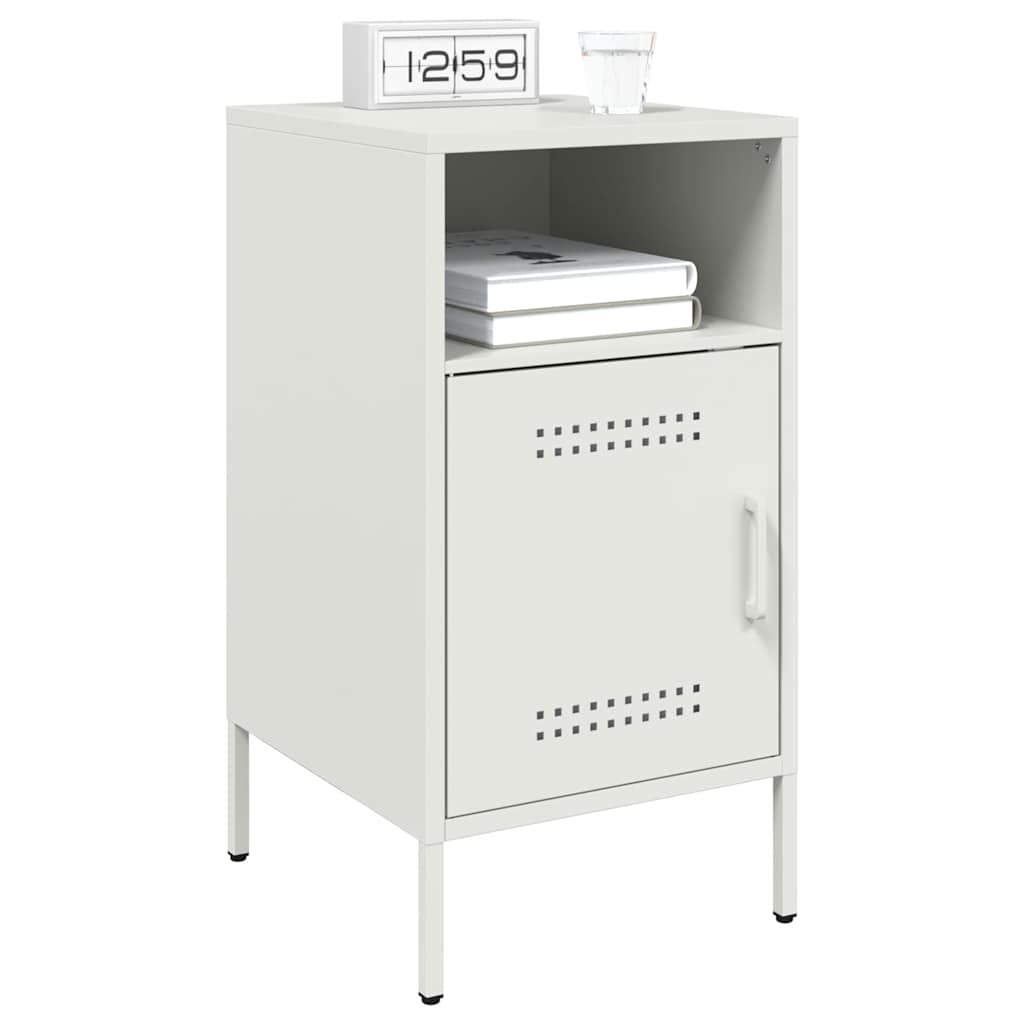 vidaXL Bedside Cabinets 2 pcs White 36x39x68 cm Steel 3
