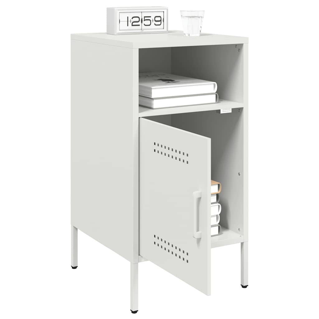 vidaXL Bedside Cabinets 2 pcs White 36x39x68 cm Steel 4