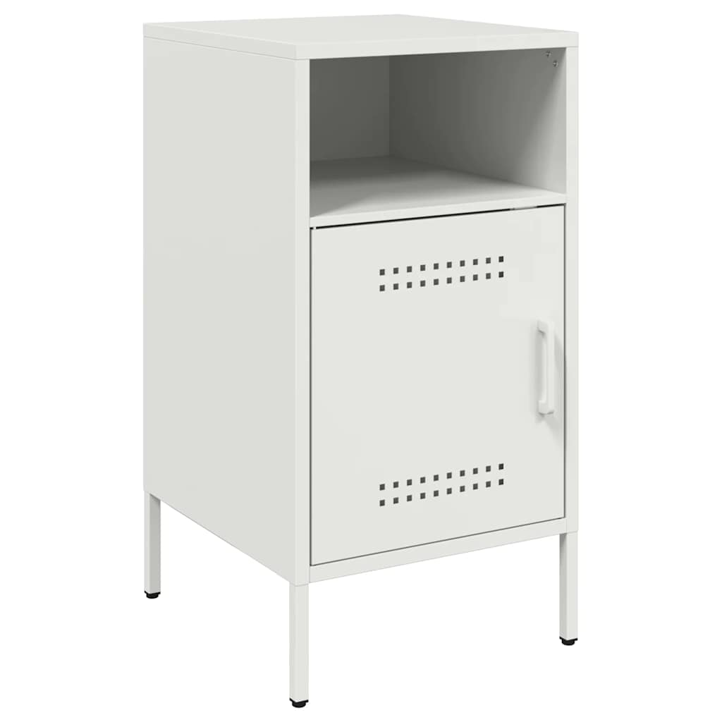 vidaXL Bedside Cabinets 2 pcs White 36x39x68 cm Steel 5