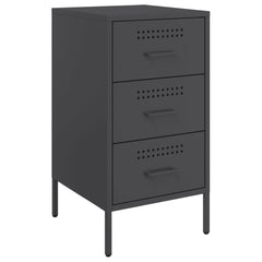 vidaXL Bedside Cabinets 2 pcs Black 36x39x68 cm Steel 5