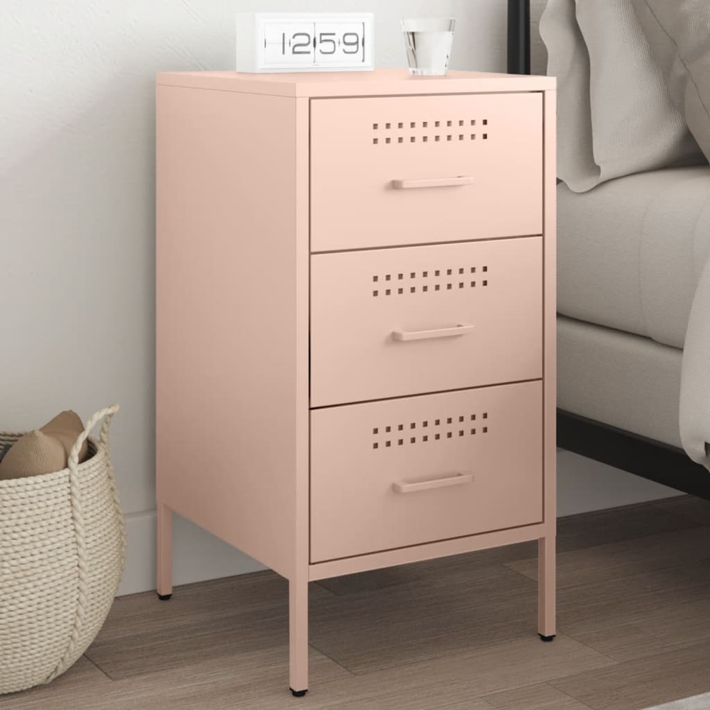 vidaXL Bedside Cabinet 36x39x68 cm Steel