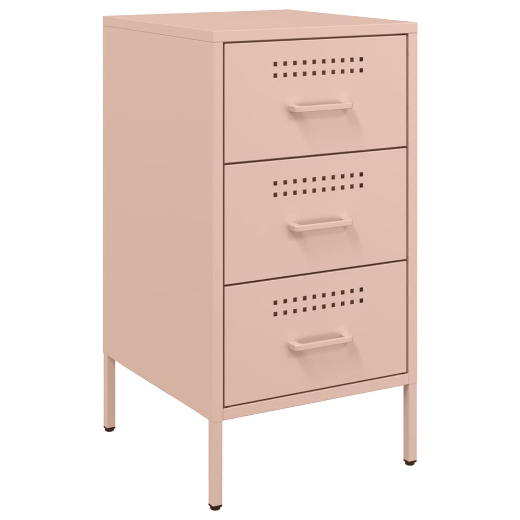 vidaXL Bedside Cabinets 2 pcs Pink 36x39x68 cm Steel 5