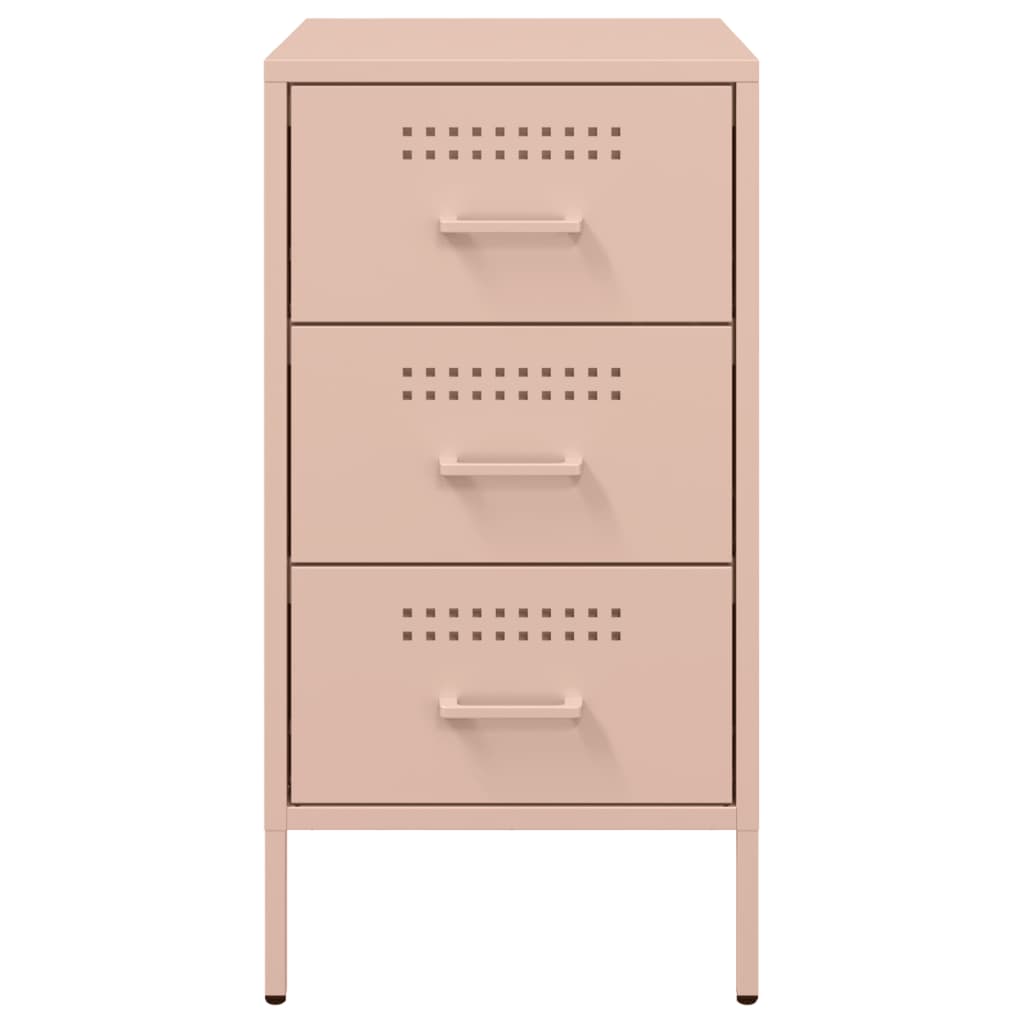vidaXL Bedside Cabinets 2 pcs Pink 36x39x68 cm Steel 6