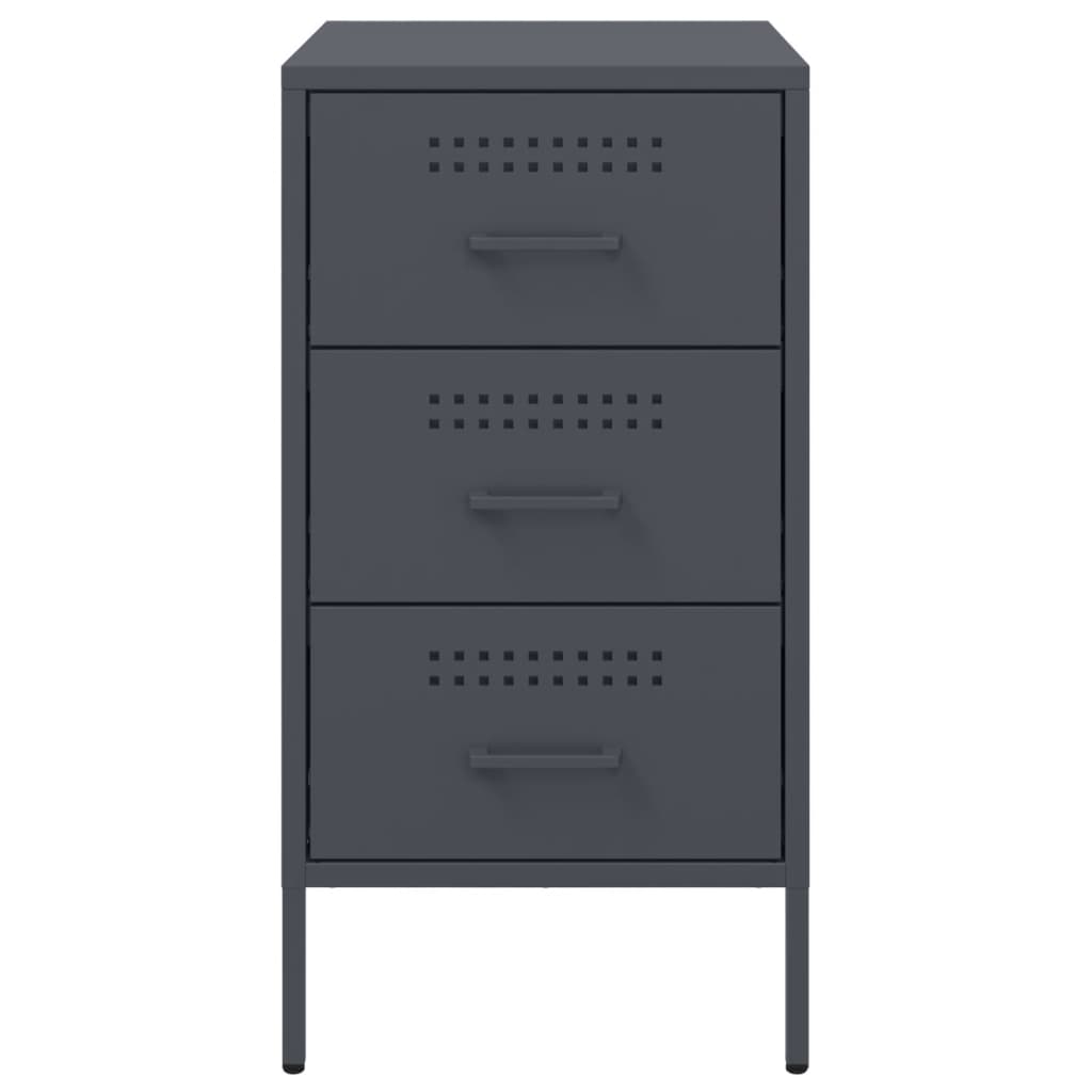 vidaXL Bedside Cabinets 2 pcs Anthracite 36x39x68 cm Steel 6