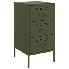 vidaXL Bedside Cabinets 2 pcs Olive Green 36x39x68 cm Steel 5