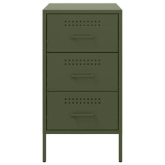 vidaXL Bedside Cabinets 2 pcs Olive Green 36x39x68 cm Steel 6