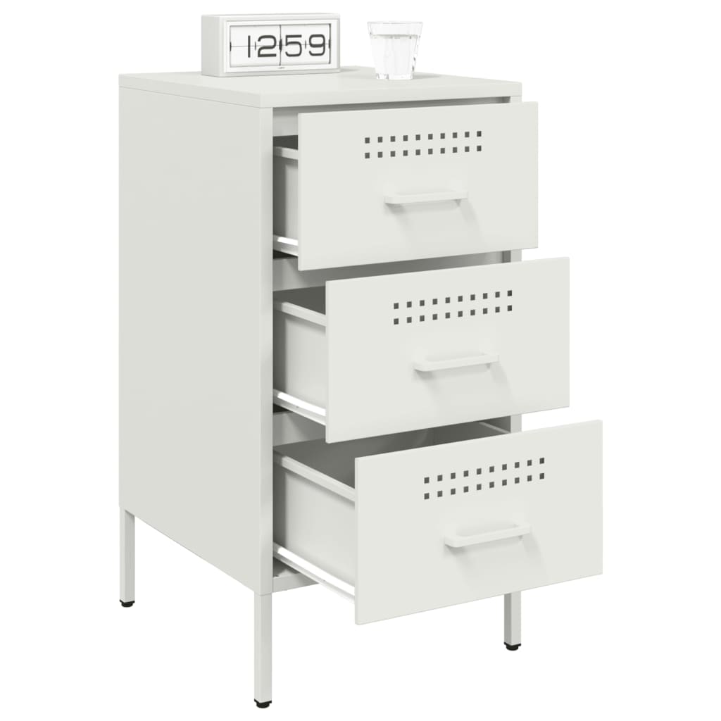 vidaXL Bedside Cabinets 2 pcs White 36x39x68 cm Steel 4