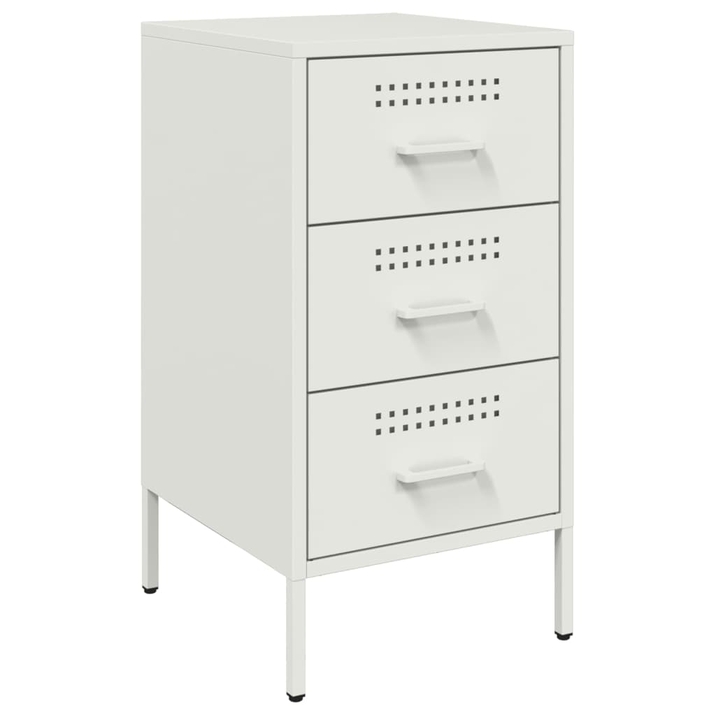 vidaXL Bedside Cabinets 2 pcs White 36x39x68 cm Steel 5
