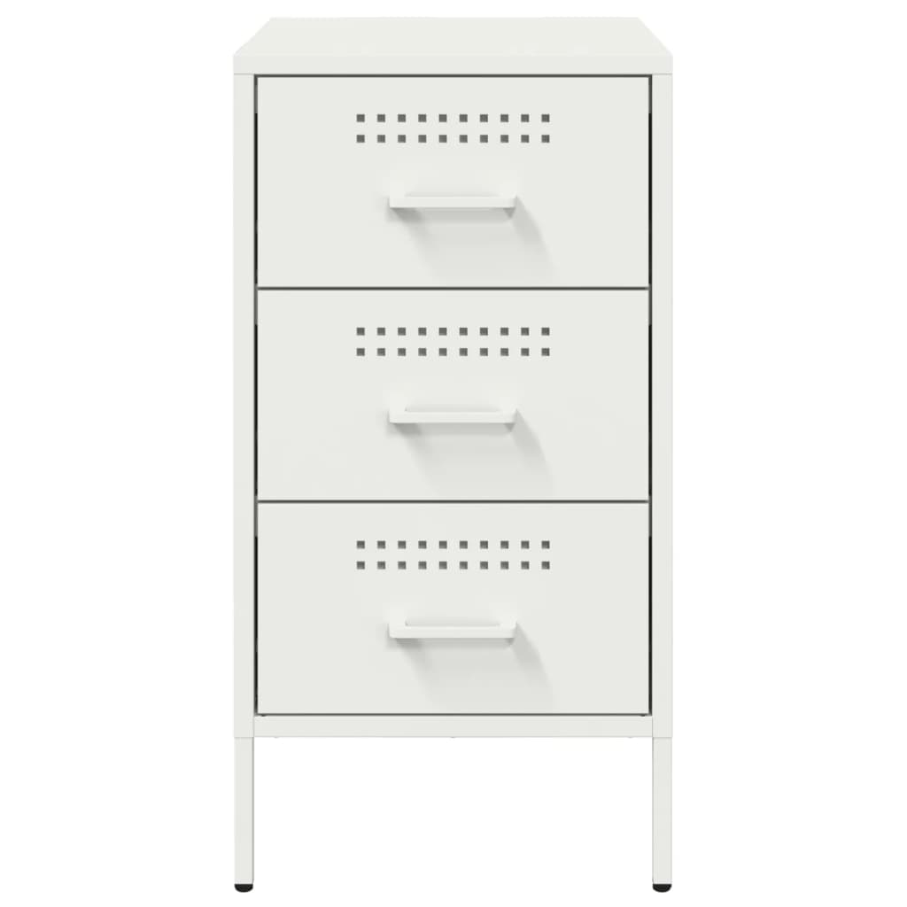 vidaXL Bedside Cabinets 2 pcs White 36x39x68 cm Steel 6