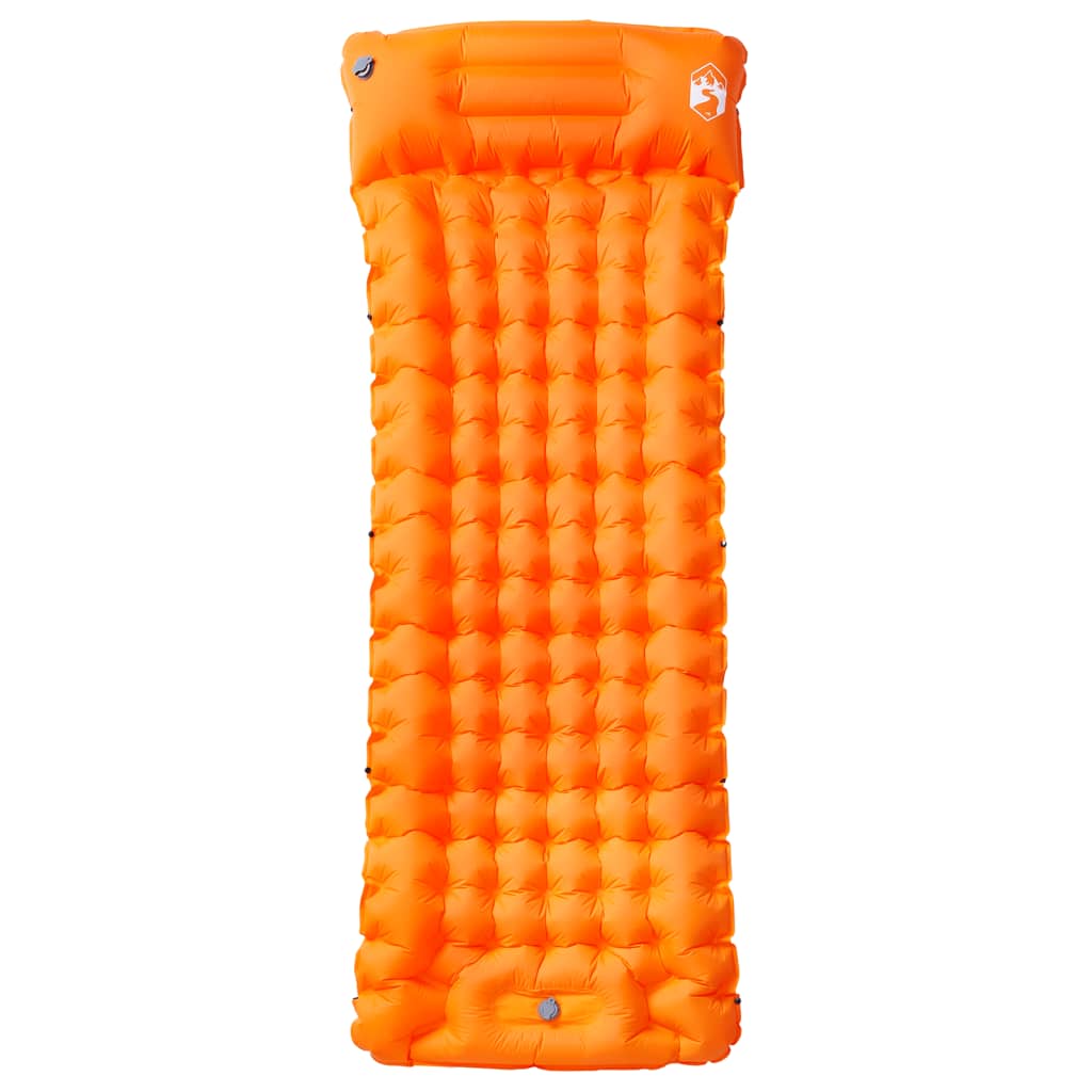vidaXL Self Inflating Camping Mattress with Pillow 1-Person Orange 2